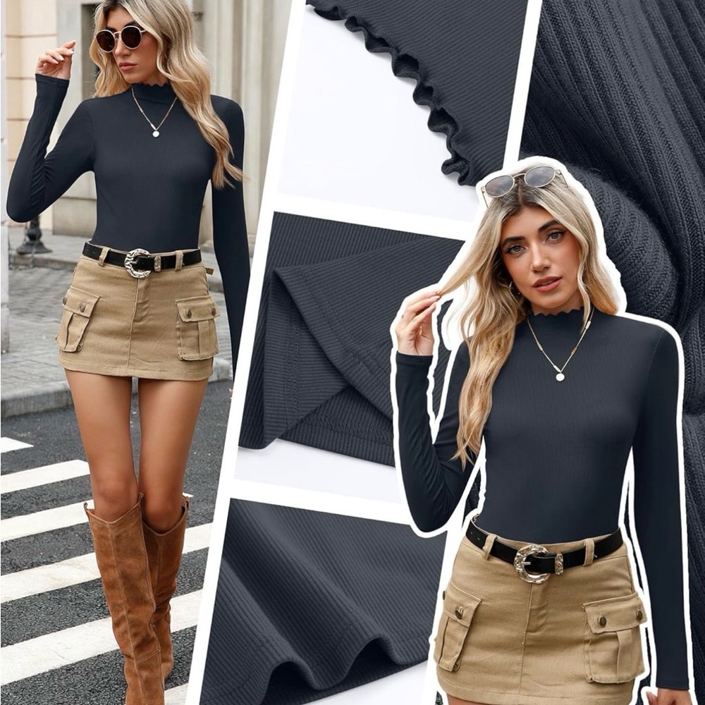 Women's Black Long Sleeve Top